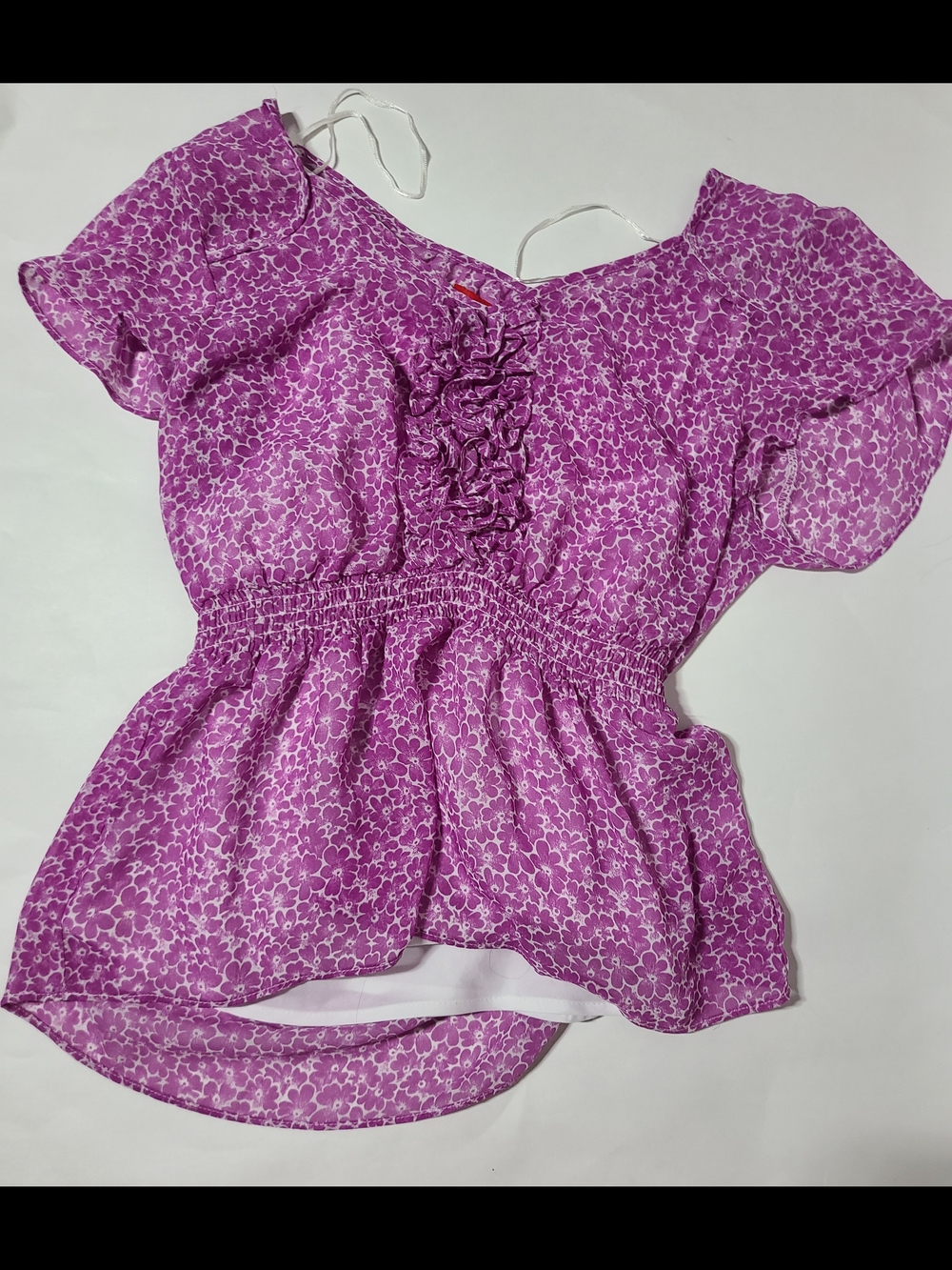 3for15 - Elle Purple Floral Off-Shoulder Peplum Top
